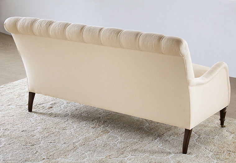 Tightback Tufted Sofa in Linato Cream