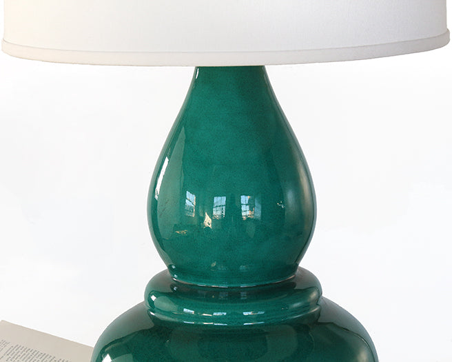 Teal Crackle Ceramic Lamp