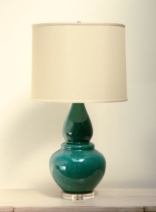 Teal Crackle Ceramic Lamp