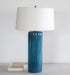 TL214 - Aquamarine Wavy Stripe Glass Lamp