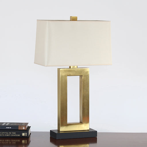 TL313 - Antique Brass Rectangle Table Lamp