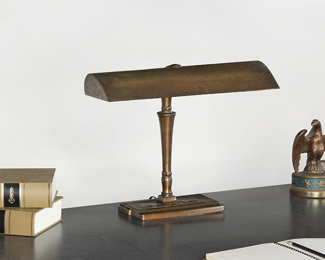 Vintage Ornate Brass Fluorescent Desk Lamp