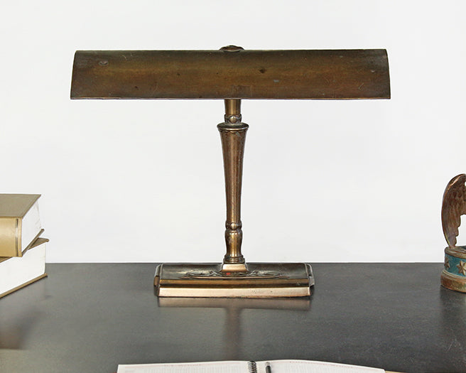Vintage Ornate Brass Fluorescent Desk Lamp