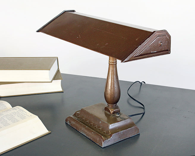 Vintage Brown Fluorescent Desk Lamp