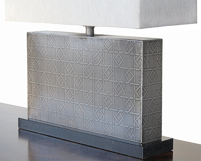Rectangular Table Lamp With Geometrical Design