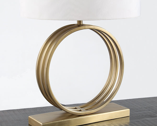 Open Ring Table Lamp With Antique Brass Finish