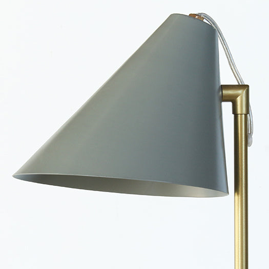 Brass & Gray Mid-Century Style Table Lamp