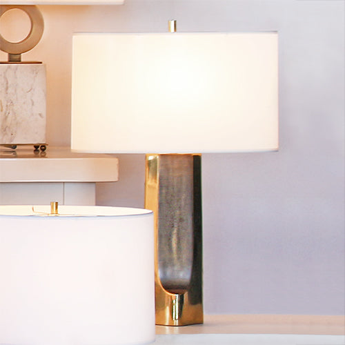 Brushed Brass On Brass Table Lamp