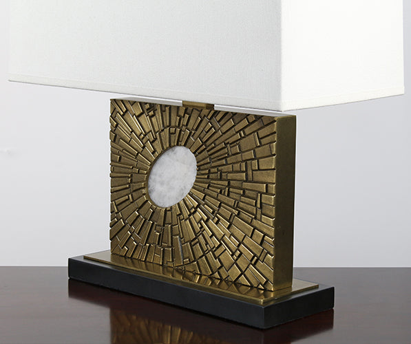 Brass And Rock Crystal Table Lamp