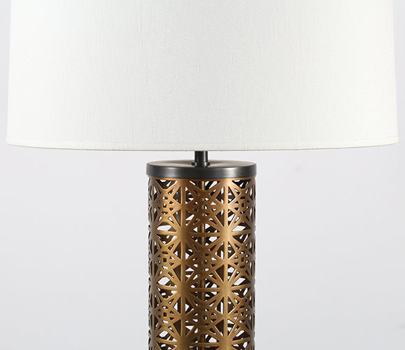 Perforated Brass Column Table Lamp