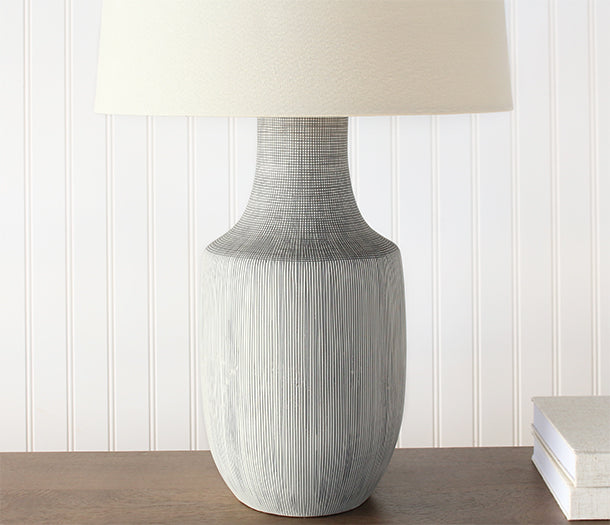 Black & White Grid Ceramic Table Lamp
