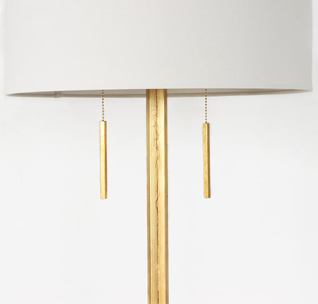 Antique Gold Table Lamp with Greek Key Base