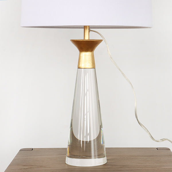 Conical Crystal w/ Gold Leaf Cap Table Lamp