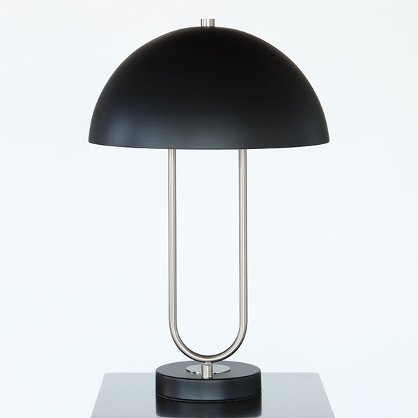 Black Dome with Nickel Base Table or Desk Lamp