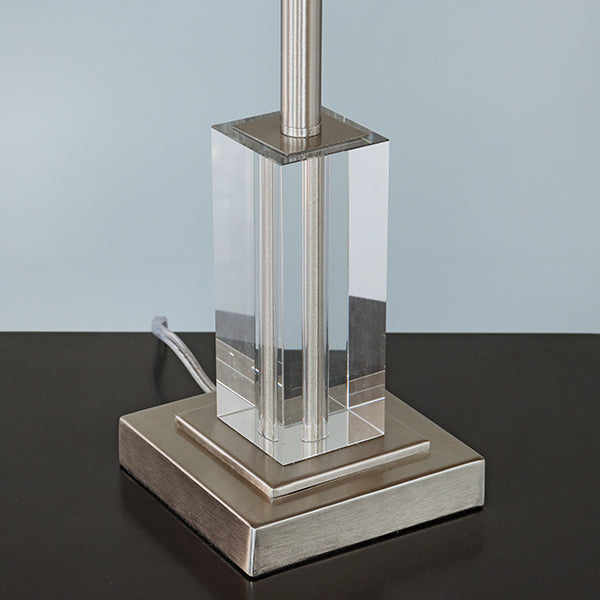 Crystal Block and Orb Table Lamp