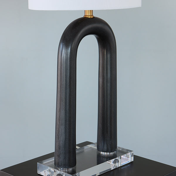 Faux Stone Arch Table Lamp on Acrylic Base
