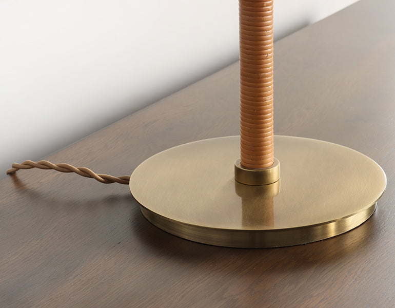 Wrapped Rattan Table Lamp with Rattan Shade