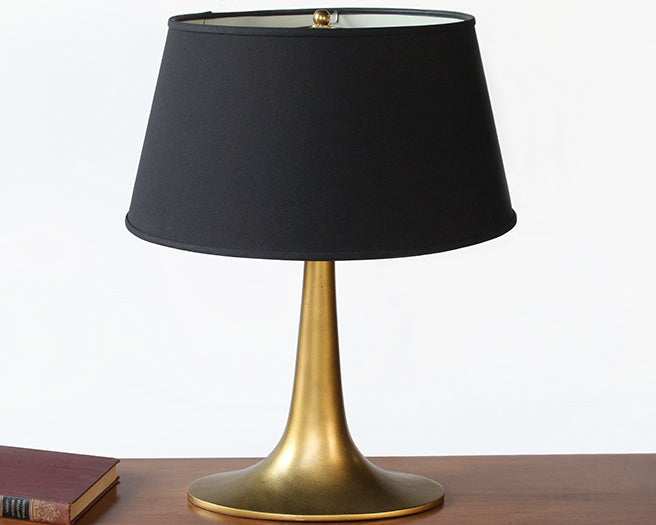 Gold Leaf Oval Table Lamp