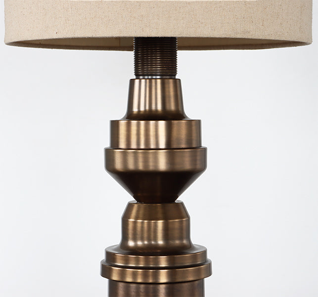 Large Industrial Style Antique Brass Table Lamp