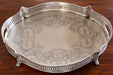 TRAY29 Antique Silver Chippendale Pierced Gallery Tray