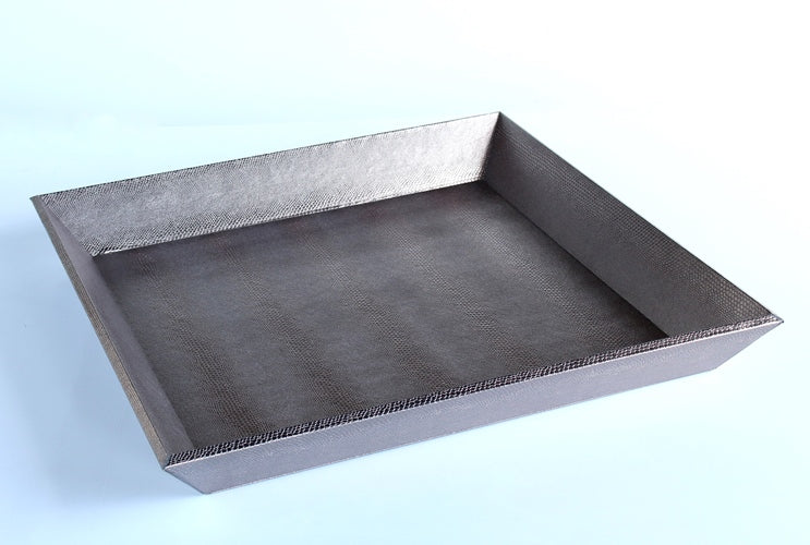 Faux Alligator Silver Bar Tray