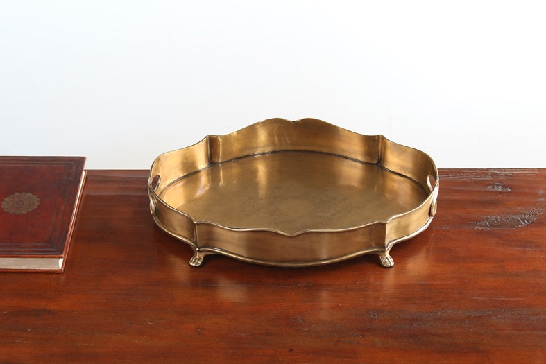 TRAY38 Antique Brass Chippendale Gallery Tray 