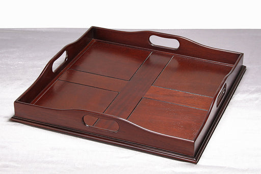 TRAY45 - Square Mahogany Serving Tray