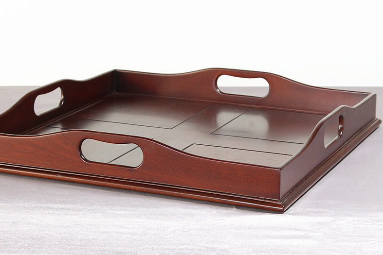TRAY45 - Square Mahogany Serving Tray