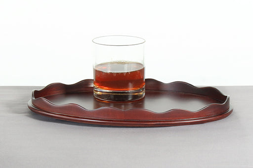 TRAY46 - Oval Mahogany Serving Tray