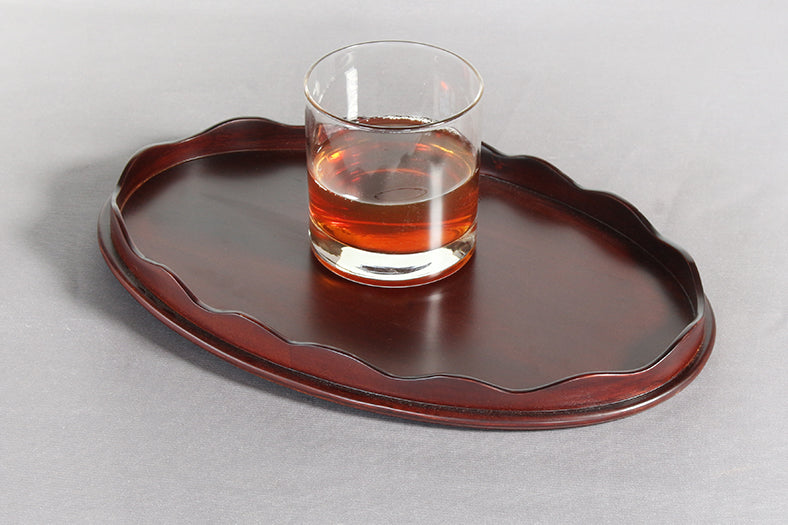 TRAY46 - Oval Mahogany Serving Tray
