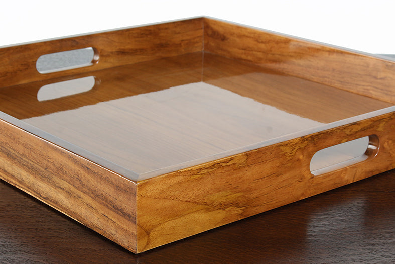 TRAY47 - Polished Teak Service Tray