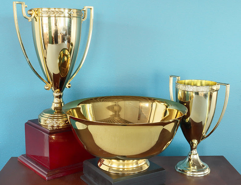 Set of 3 Various Gold Trophies