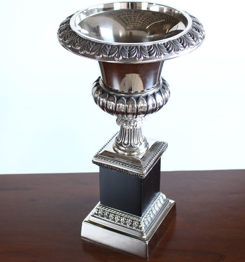 URN23 Nickle Urn On Black Base