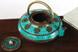 URN57 Turquoise Tile Pattern Indian Tea Kettle 