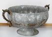 URN95 - White Wash Iron Urn With Handles 