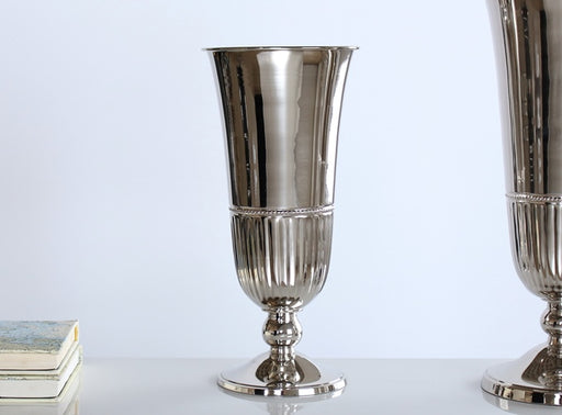 VASE198 Small Nickel Fluted VaseSmall Nickel Fluted Vase