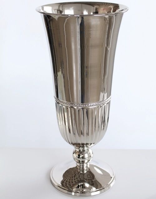VASE198 Small Nickel Fluted VaseSmall Nickel Fluted Vase