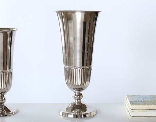 VASE199 Large Nickel Fluted Vase
