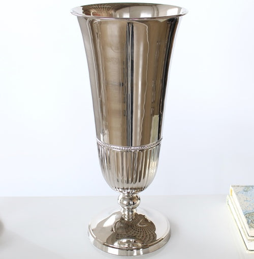 VASE199 Large Nickel Fluted Vase