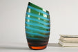 VASE232 Green and Blue Angle Cut Vase