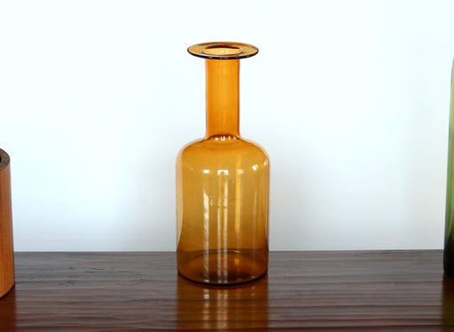 VASE247 Vintage Scandinavian Amber Glass Vase