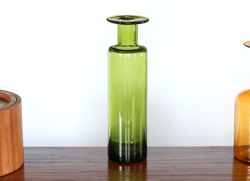 VASE248 Vintage Scandinavian Amber Glass Vase