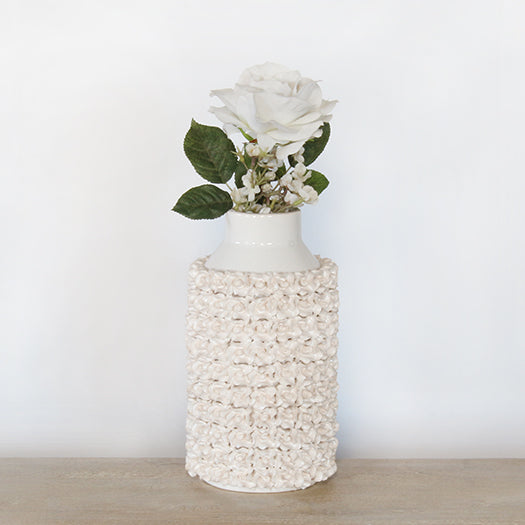 VASE278 - Large White Ceramic Floral Vase