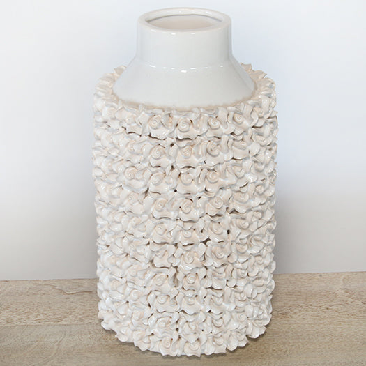 VASE278 - Large White Ceramic Floral Vase