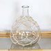 VASE281 - Medium Glass Bottleneck Vase With Woven Bamboo
