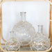VASE281 - Medium Glass Bottleneck Vase With Woven Bamboo