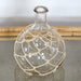 VASE282 - Small Glass Bottleneck Vase With Woven Bamboo