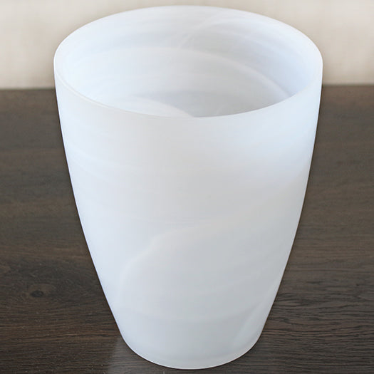 VASE289 - Small Matte Alabaster White Swirl Vase