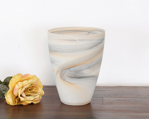 VASE291 - Large Matte Taupe Alabaster Vase 