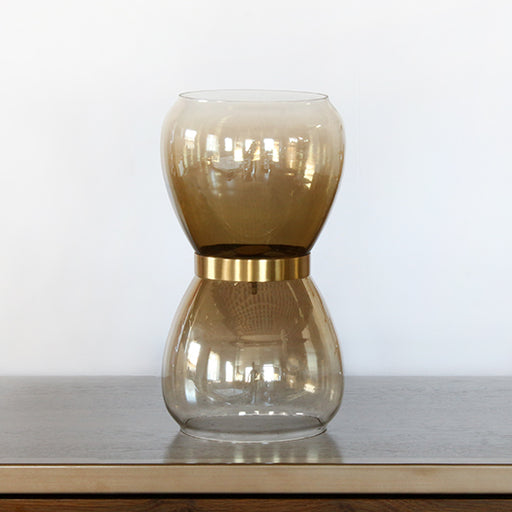 VASE292 - Small Glass & Copper Smoke Lustre Vase 